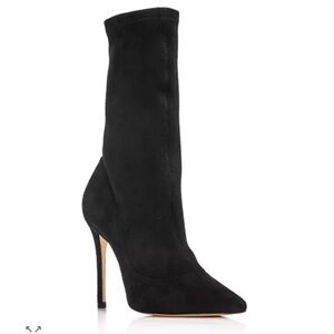 Schutz Krysta Black Suede Pointed Booties Size 7.5 High-Heel